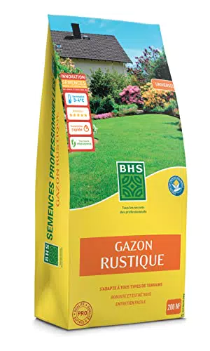 BHS Gazon Rustique - Pelouse Dense et Esthétique pour Tous Types de Sol