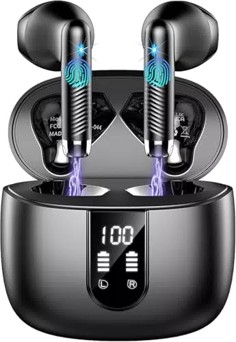 **Écouteurs Bluetooth 5.4 avec Réduction de Bruit, Étanches IP7 – Casque Stéréo pour Sport**