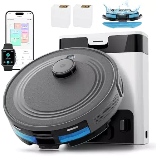Lefant M2 Pro Robot Aspirateur Laveur 6000Pa avec Station Vidage Automatique Poussière