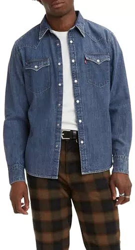 Levi's Barstow Western Standard Chemise Homme, Marble Black Denim Rinse