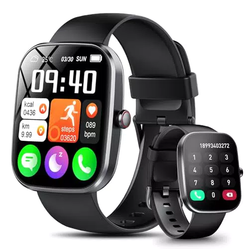 Montre Connectée IP68 avec Appels Bluetooth, Podomètre et Suivi Santé