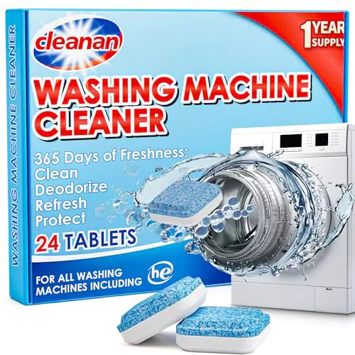 Nettoyant Lave Linge - Pack de 24 pour Nettoyage Profond Tout au Long de l'Année