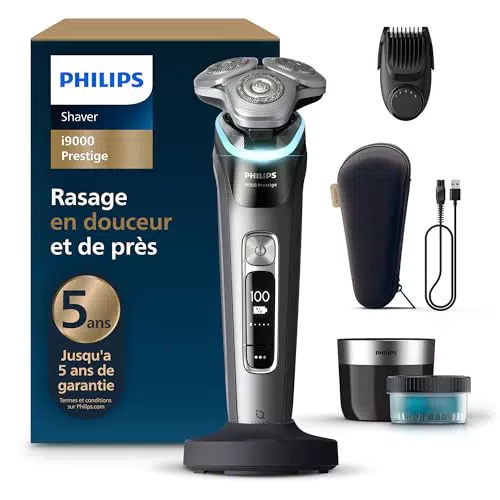 Philips Rasoir i9000 Prestige - Rasoir électrique Skin IQ avec lames Dual SteelPrecision
