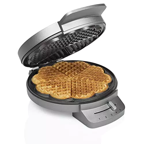 Princess Gaufrier Deluxe 132380-5 gaufres en forme de coeur - 1 200 W - Acier Inoxydable