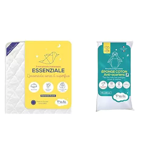 P'TIT LIT - Matelas Enfant/Bébé Indispensable - 70x140 cm - Climatisé & Protège Matelas Bébé Anti Acariens