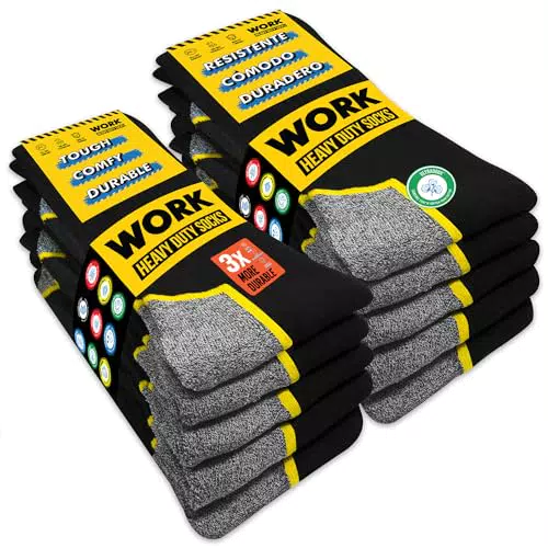 SOXCO Chaussettes de Travail pour Homme - Lot de Chaussettes Confortables