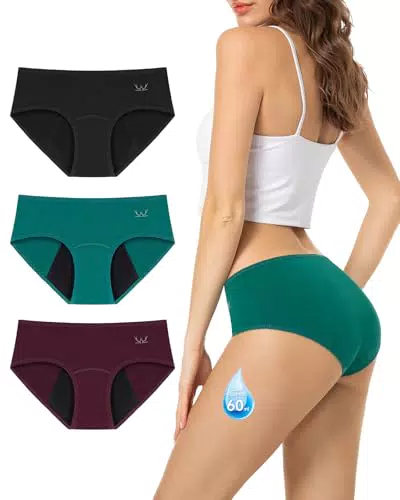 TANSTC Culotte Menstruelle Absorbante 4 Couches Lavable Coton Menstruation Protection