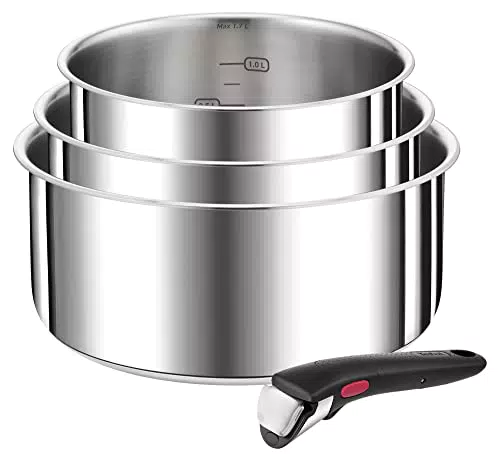 Tefal Ingenio Preference casseroles empilables en inox, compatibles induction