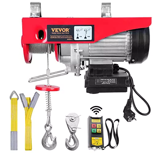 Palan Électrique VEVOR avec Télécommande Filaire - Treuil 250 kg, 510 W, 10 m/min - Hauteur de Levage 12 m - Moteur Cuivre Pur
