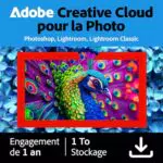Adobe Creative Cloud 1TB : Abonnement 1 an pour Photoshop et Lightroom PC/Mac