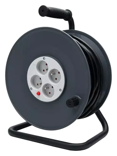 Zenitech Enrouleur électrique H05VV-F 3G1,5mm² 40m avec coupe-circuit