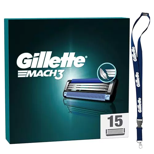 Gillette Mach 3 Recharges de lames de rasoir homme avec porte-clés