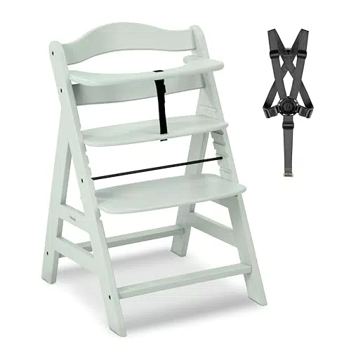 Hauck Alpha Plus Chaise Haute Bébé Évolutive avec Harnais et Barre de Sécurité