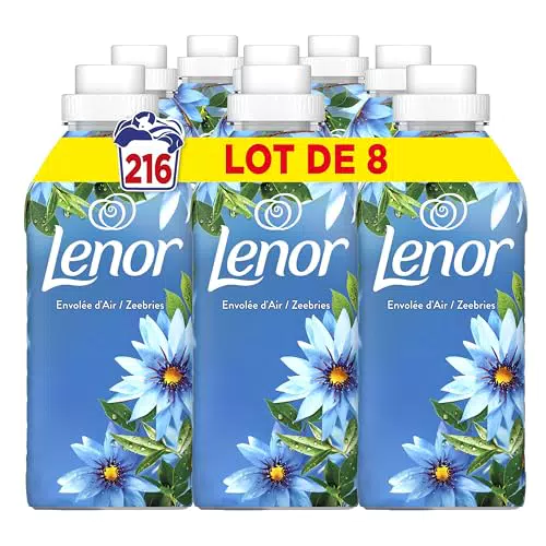 Lenor Adoucissant Envolée d’Air, 24H de fraîcheur, huiles essentielles