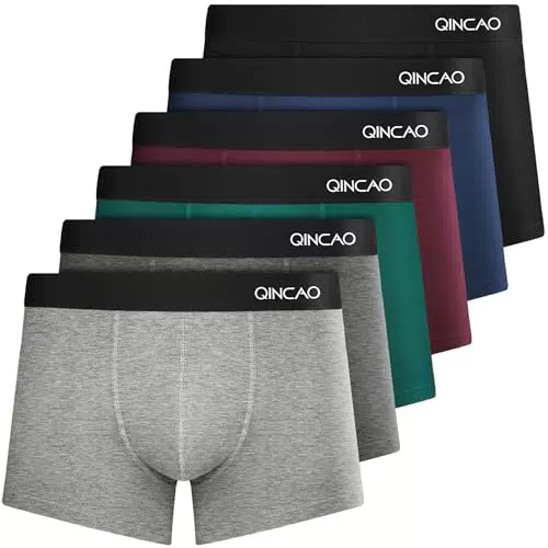 QINCAO Boxers Homme Fitted Trunk en Coton Ultra Doux et Confortable
