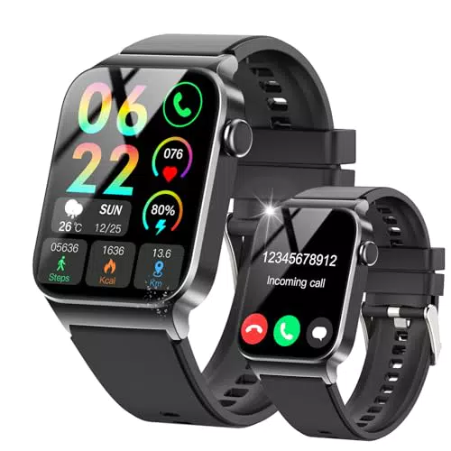 STECEi Montre connectée Bluetooth avec suivi sportif, santé et appels, compatible iOS/Android
