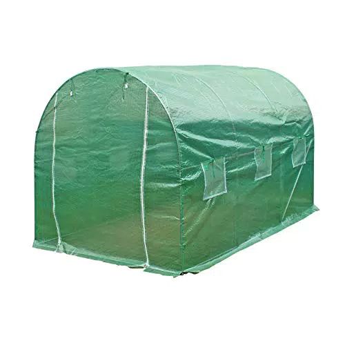 WilTec serre de jardin tunnel avec châssis et fenêtres – idéale pour potager