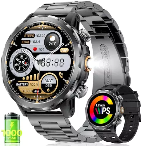 BENYAR Montre Connectée Homme Bluetooth, Écran HD, Suivi Santé, Étanche IP68