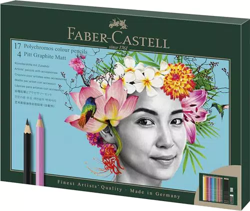 Faber-Castell 210052 Polychromos Colored Pencils, Set de 17 Crayons de Couleur