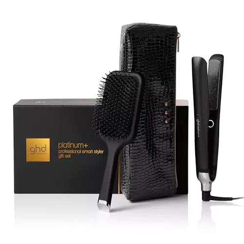 ghd - Coffret lisseur cheveux ghd Platinum+ - Fer à lisser professionnel - Brosse et pochette incluses - Cheveux lisses
