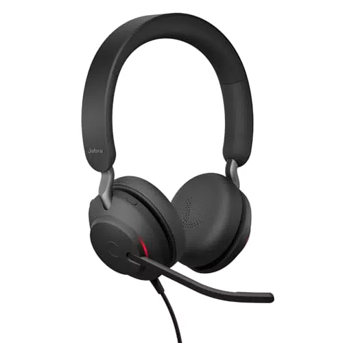 Jabra Evolve2 40 SE, Casque Filaire stéréo antibruit avec 3 Microphones et câble USB-A