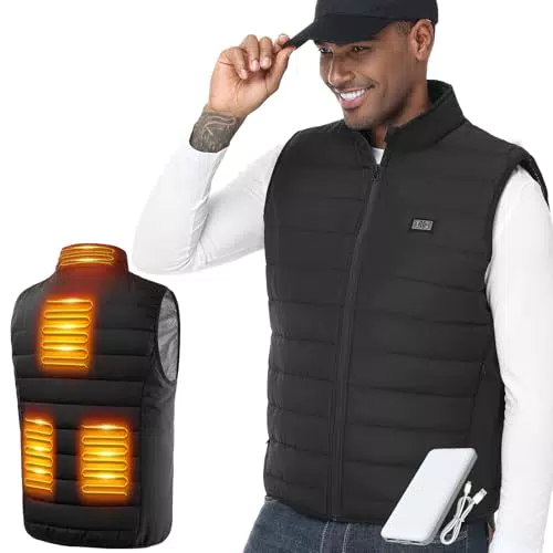 LABCOOL Gilet Chauffant Unisexe avec 6 Zones de Chauffage et USB Powerbank