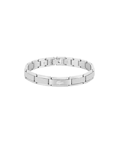 Lacoste Bracelet Homme STENCIL en Acier Inoxydable avec Motif Petit Piqué