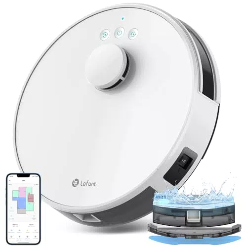 Lefant Robot Aspirateur Laveur 2 en 1 5500Pa, Navigation LiDAR