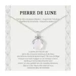 Lueaurra Collier Pierre de Lune – Idée Cadeau Femme, Fille, Maman, Anniversaire