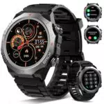 Montre connectée militaire homme femme avec appels Bluetooth, 110+ modes sportifs