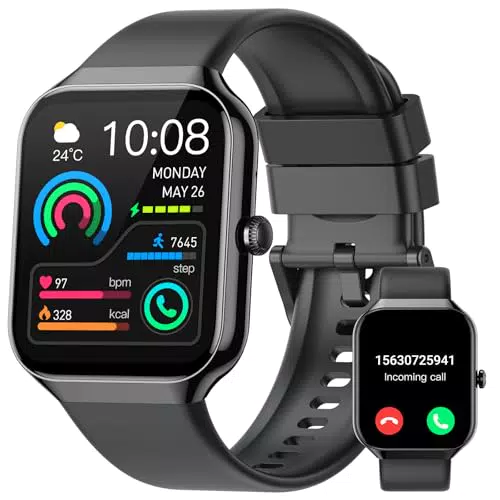Montre Connectée Homme Femme, 1.96"HD Smartwatch Moniteur Sommeil Fréquence Cardiaque Podomètre