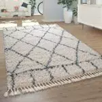 Paco Home Tapis Shaggy Motifs Variés pour Salon et Chambre - 200x290 cm