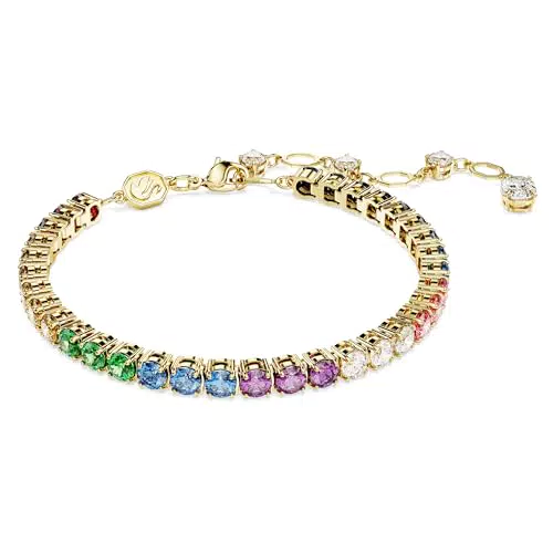 Swarovski Bracelet Tennis Matrix, Taille ronde, Multicolore