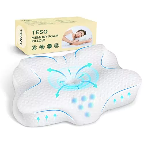 TESQ Oreiller Cervical Ergonomique, Convient pour Les Personnes Dormant sur Le côté