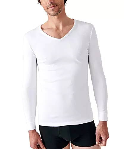 Damart T-Shirt Col V Manches Longues Maille Interlock Thermolactyl pour Homme