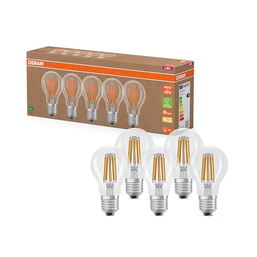 OSRAM LED Classic E27 Filament Ampoule Éco Classe A 470 lm pour éclairage général