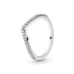 Pandora Bague Chevron Vœu Scintillant en Argent Sterling avec Zircones Cubiques