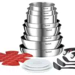 Tefal Ingenio L8979804 Batterie de cuisine en acier inoxydable, induction, antiadhésif