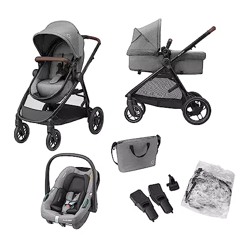 Maxi-Cosi Zelia S Trio Poussette 3 en 1 Avec Siège Auto CabrioFix S et Accessoires