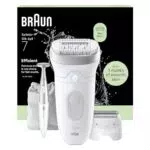 Braun Épilateur Électrique Femme Silk-épil 7 Tête Large Étanche Coffret Rasage Intime