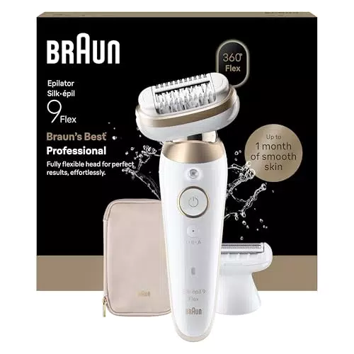 Braun Epilateur Électrique Femme Silk-épil 9 Flex Waterproof Tête Flexible 360°