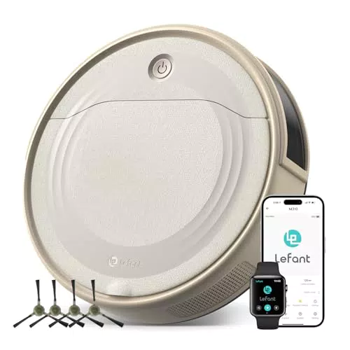 Lefant M310 Robot Aspirateur Silencieux 4500Pa pour Poils Animaux et Sols Durs WiFi