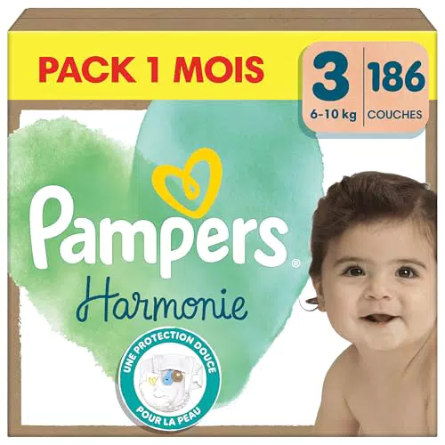Pampers Couches Harmonie Taille 4, 174 Couches Bébé