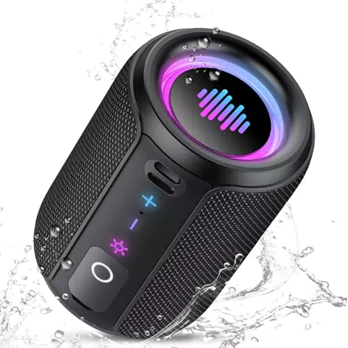 Marque Enceinte Bluetooth Puissante 15W, Bluetooth 5.4, Stéréo Surround, IPX7, 12h Autonomie