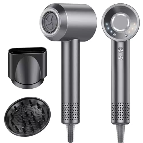 Sèche-Cheveux Professionnel Ionique 160000 Tr/Min 5 Milliards Ions Diffuseur Inclus