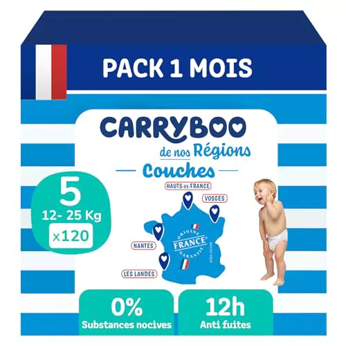 Carryboo Couches Jetables Saines Ultra Absorbantes Anti Fuites Fabriquées France