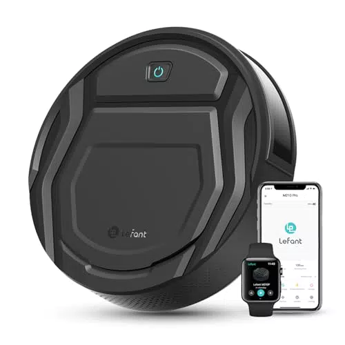 Lefant Aspirateur Robot, Robot Aspirateur Mince Silencieux Connecté avec WiFi/Bluetooth/Alexa/App