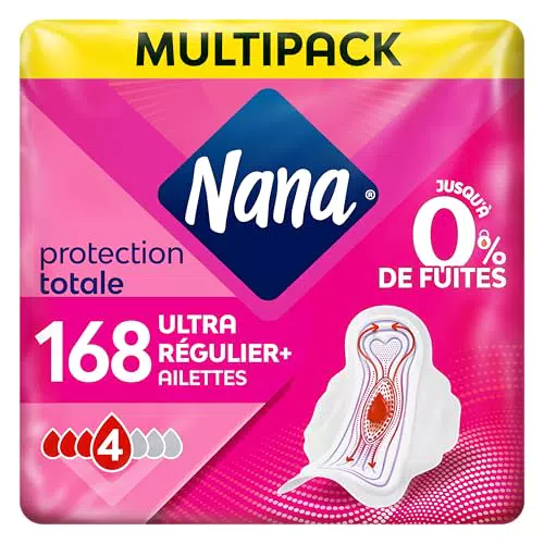 Nana Ultra Régulier Plus Serviettes Hygiéniques Avec Ailettes Pour Flux Modérés