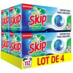 Skip Lessive Caps Tout en 1 Fraîcheur Intense Élimine Taches Tenaces Lavage Court